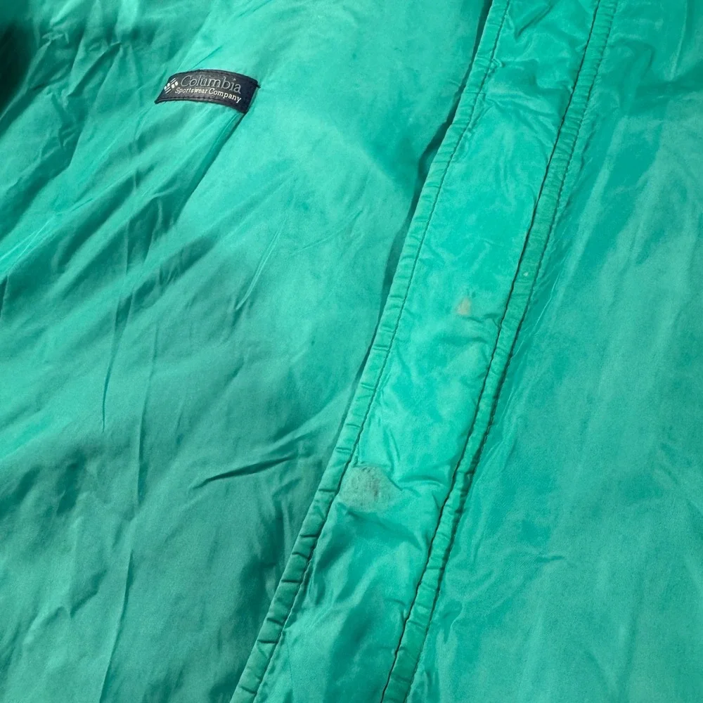 Vintage Columbia Sportswear Mens‎ Teal Green Hooded Windbreaker Jacket Large L